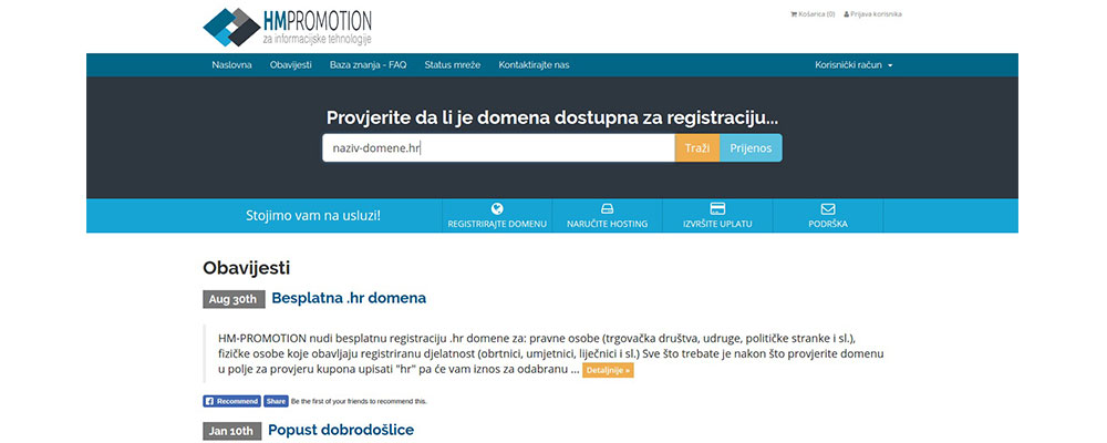 Provjerite da li je hr domena dostupna za registraciju
